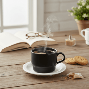 Xícara de Chá Elegance 240ml Preta em Polipropileno