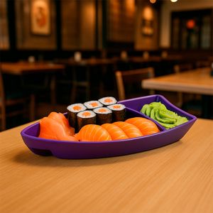 Barca Sushi 600ml Roxa em Polipropileno