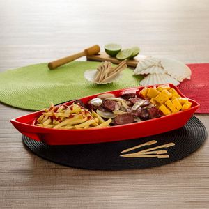 Barca Sushi 600ml Vermelha em Polipropileno