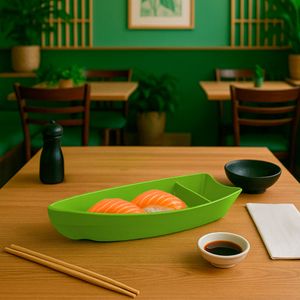 Barca Sushi 1L Verde em Polipropileno