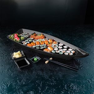 Barca Sushi 3,5L Preta em Polipropileno