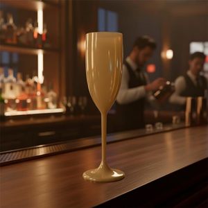 Taça de Champanhe 150ml Dourada em Policarbonato