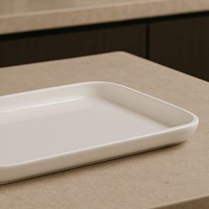 Prato Assimétrico 17x31cm Branco em Polipropileno