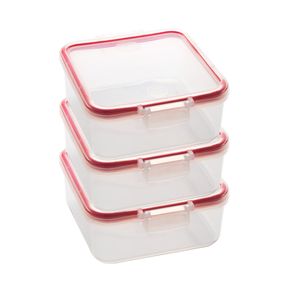 Conjunto 3 Potes Herméticos Composê 750ml Natural em Polipropileno