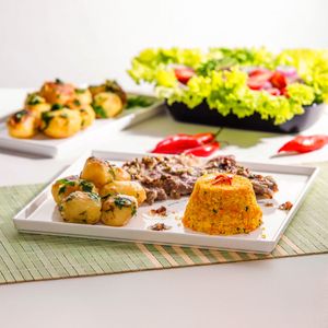 Prato Square Quadrado 27x27 Branco em Polipropileno