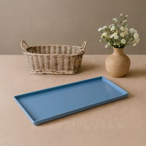 Prato Square Retangular 13,5x27 Azul em Polipropileno