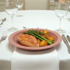 Prato Elegance Fundo Redondo 22cm Rose em Polipropileno