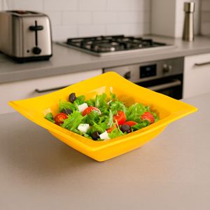 Saladeira Moove Quadrada 800ml Amarela em Polipropileno