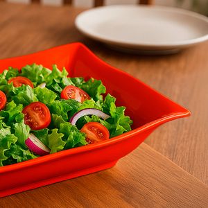 Saladeira Moove Retangular 5L Vermelha em Polipropileno