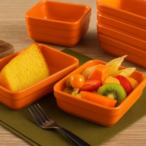 Travessa Cheff Quadrada 250ml Laranja em Polipropileno