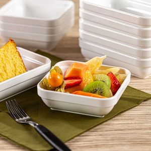 Travessa Cheff Quadrada 250ml Branca em Polipropileno