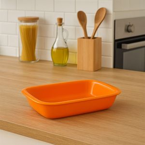 Travessa Servir Retangular 800ml Laranja em Polipropileno