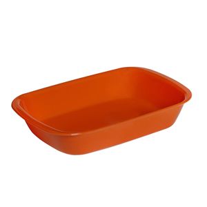 Travessa Servir Retangular 800ml Laranja em Policarbonato