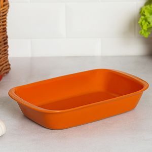 Travessa Servir Retangular 800ml Laranja em Policarbonato