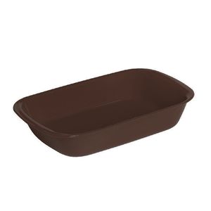 Travessa Servir Retangular 800ml Marrom em Policarbonato