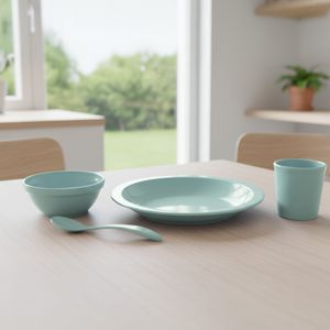 Kit Refeição Infantil Linha Alegria Verde em Polipropileno