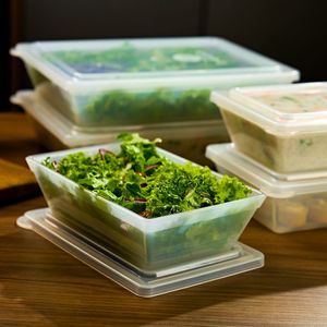 Pote Stillo Retangular com Tampa 4L Natural em Polipropileno