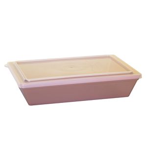 Travessa Stillo Retangular Com Tampa 5L Rose em Polipropileno