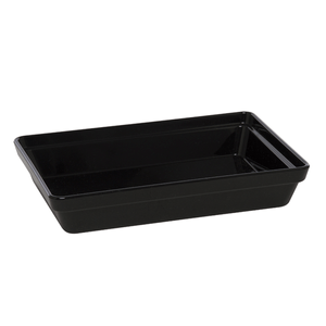 Travessa Stillo Rasa Retangular 1,85L Preta em Polipropileno