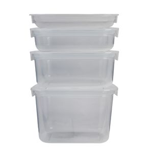 Conjunto 4 Potes Herméticos Batch Cooking Natural em Polipropileno