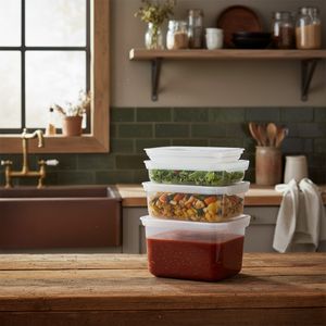 Conjunto 4 Potes Herméticos Batch Cooking Natural em Polipropileno