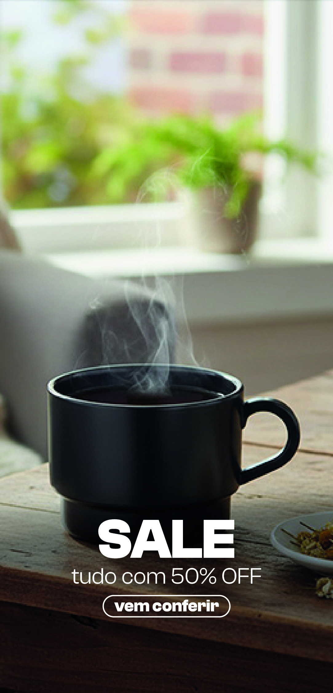 Banner de Categoria Sale VEM com 50% de desconto 